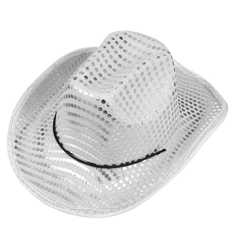 9427 Sparkly Silver Sequin Hat Adults - Perfect Costume Accessory